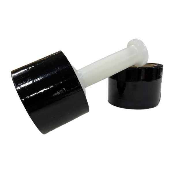 3" in. x 1000FT 80 Gauge Stretch Shrink Film Hand Wrap + Handle Black
